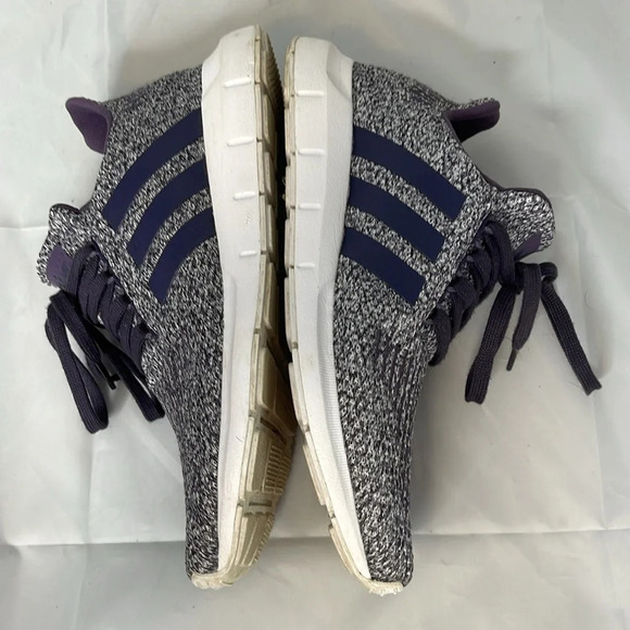 ADIDAS Swift Run Sneakers Purple Knit Textile Upper Tie Up White Sole Size 8 - Picture 6 of 11